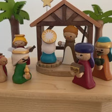 Wooden Nativity Scene Music Box