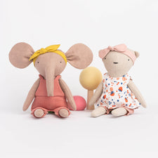 Cozymoss Soft Toys Bear Cherry - Handmade Soft Linen Toy Bear with Clothes Set
