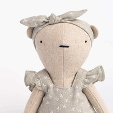 Cozymoss Soft Toys Bear Echo - Handmade Soft Linen Toy Bear with Clothes Set