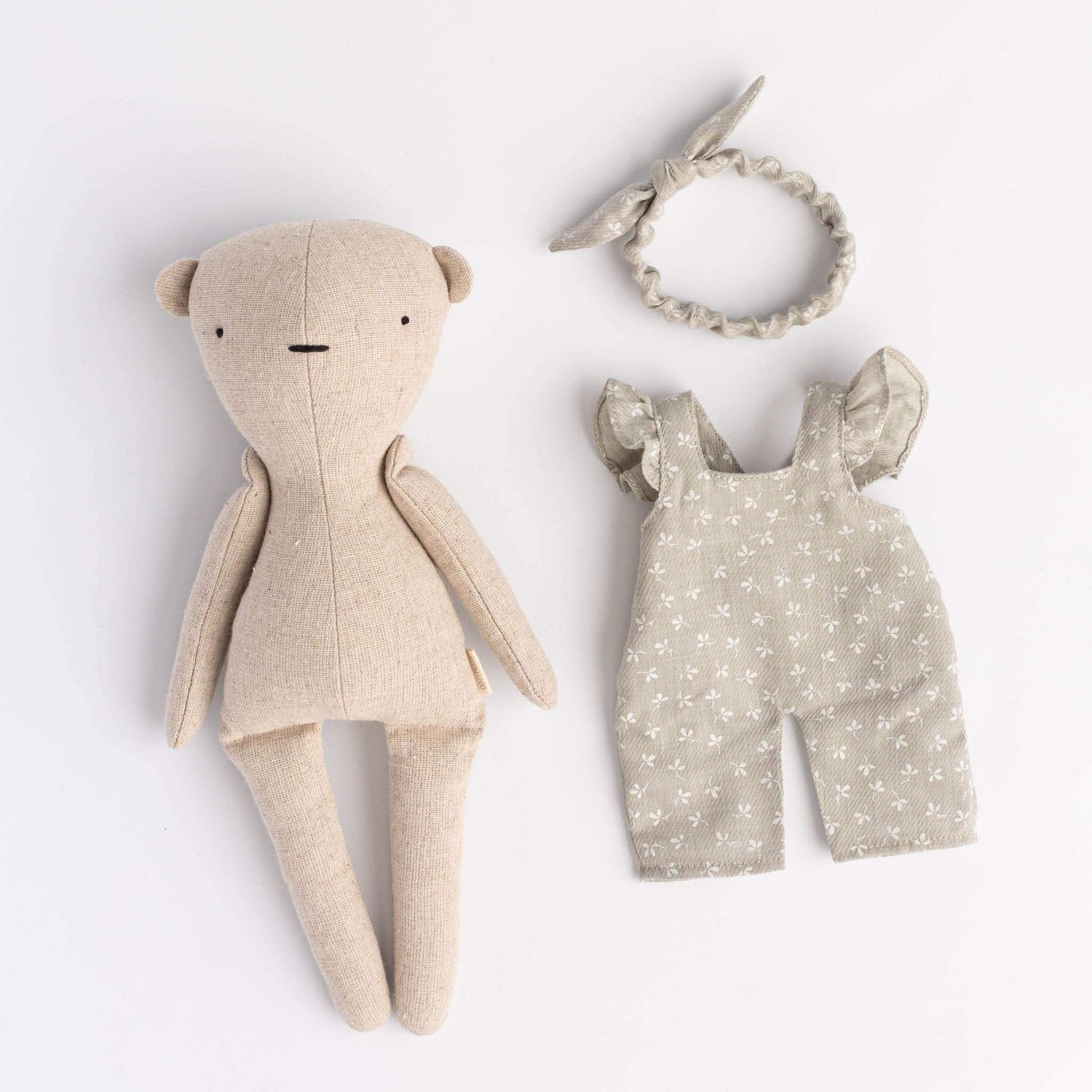 Bear Echo - Handmade Soft Linen Toy Bear With Clothes Set | Handmade Bear