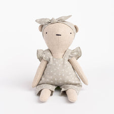 Cozymoss Soft Toys Bear Echo - Handmade Soft Linen Toy Bear with Clothes Set