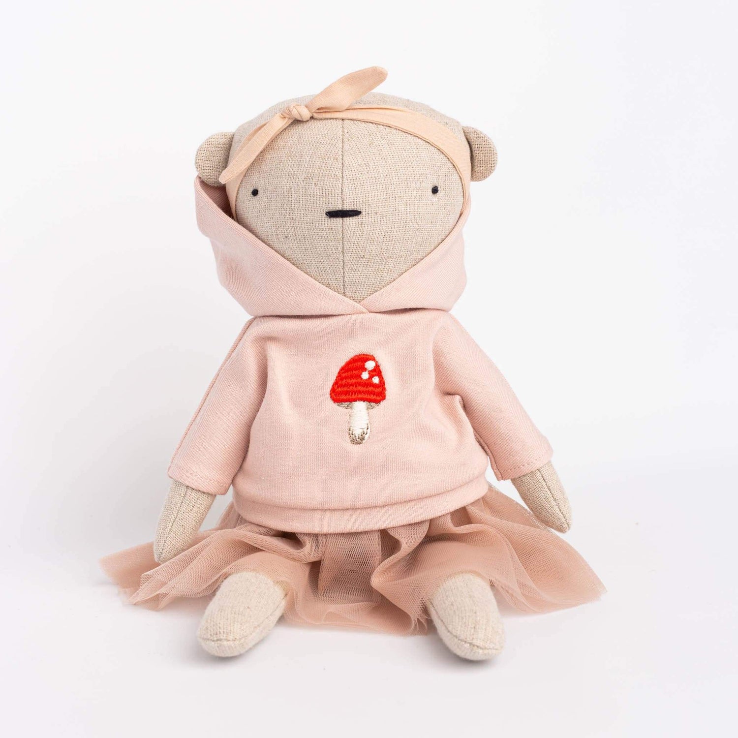 Cozymoss Soft Toys Bear Melody - Handmade Soft Linen Toy Bear with Clothes Set