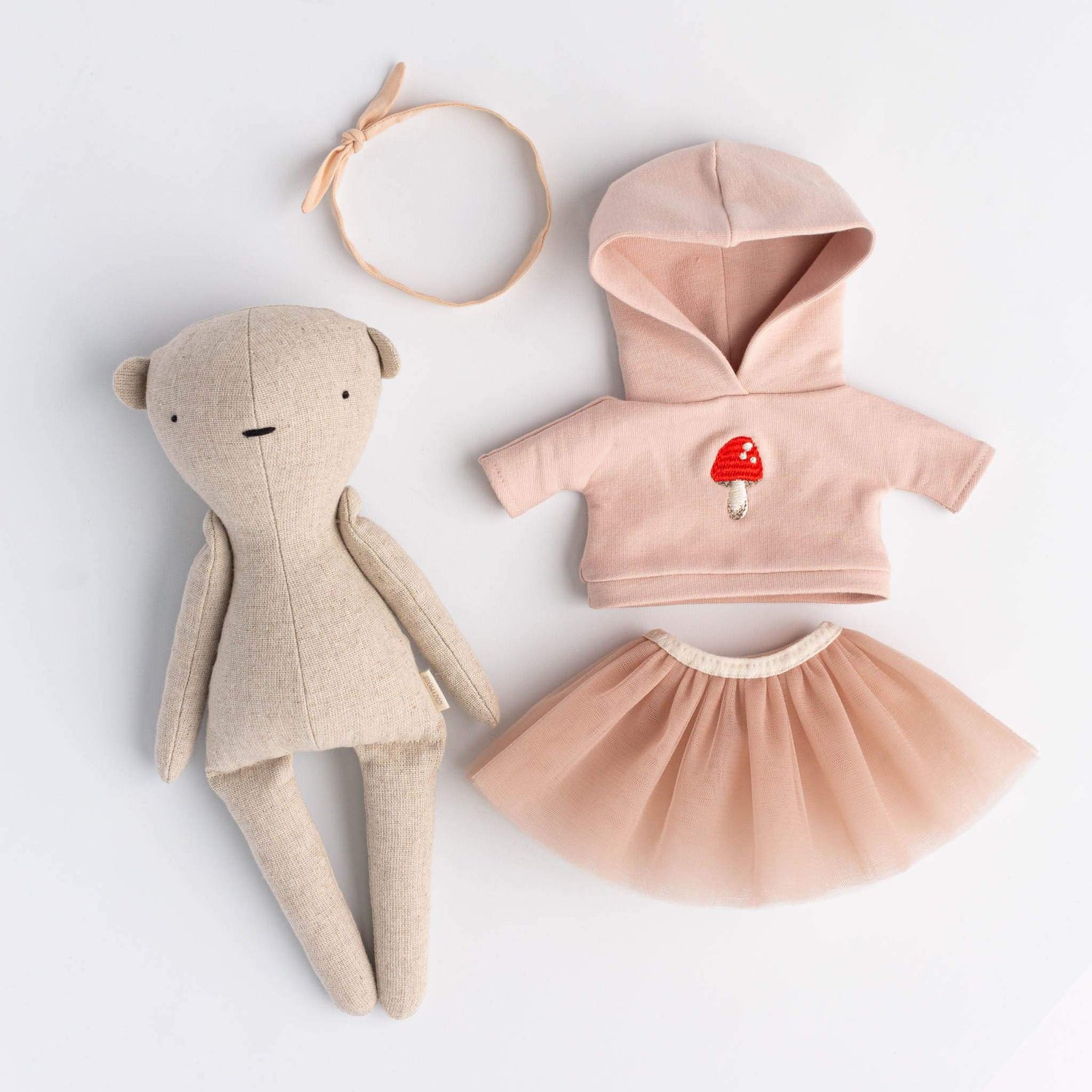 Bear Melody - Handmade Soft Linen Toy Bear With Clothes Set | Soft Toys With Clothes