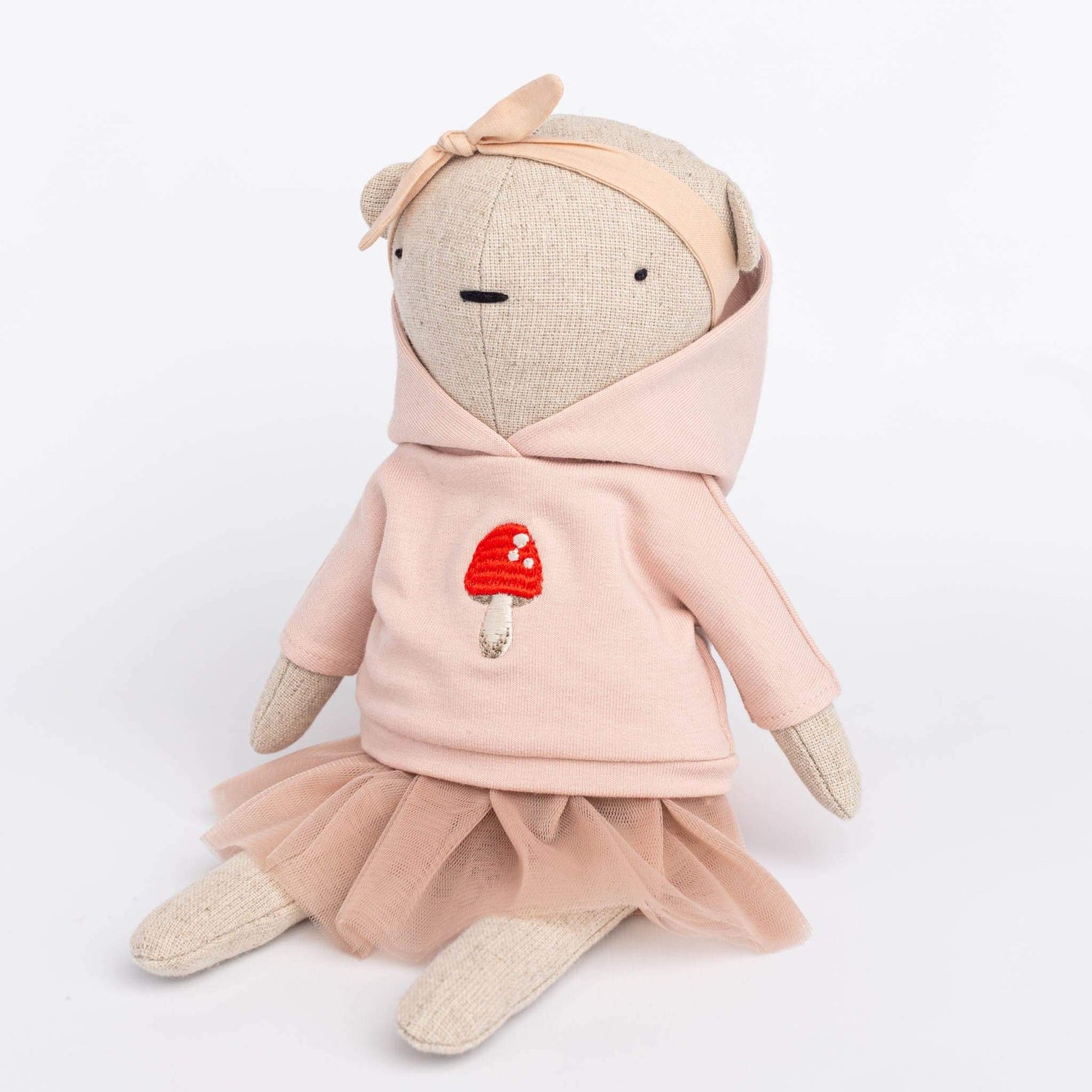 Cozymoss Soft Toys Bear Melody - Handmade Soft Linen Toy Bear with Clothes Set