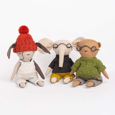 Cozymoss Soft Toys Bear Murmur - Handmade Soft Linen Toy Bear with Clothes Set