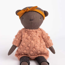 Cozymoss Soft Toys Bear Quietude - Handmade Soft Linen Toy Bear with Clothes Set