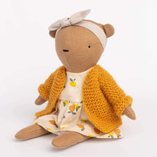 Cozymoss Soft Toys Bear Spice - Handmade Soft Linen Toy Bear with Clothes Set