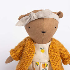 Cozymoss Soft Toys Bear Spice - Handmade Soft Linen Toy Bear with Clothes Set