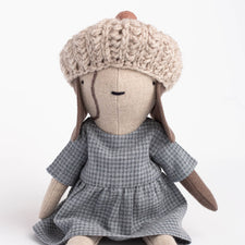 Cozymoss Soft Toys Dog Freckle - Handmade Soft Linen Toy Dog with Clothes Set