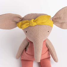 Cozymoss Soft Toys Elephant Chuckle - Handmade Soft Linen Toy Elephant with Clothes Set