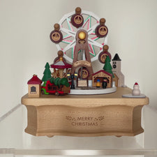 Wooden Christmas Carnival Market Music Box