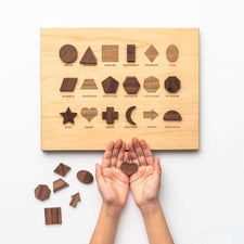 Gladfolk Educational Wooden Shapes Montessori Puzzle Board
