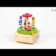 Wooden Mushroom & Fairy Music Box