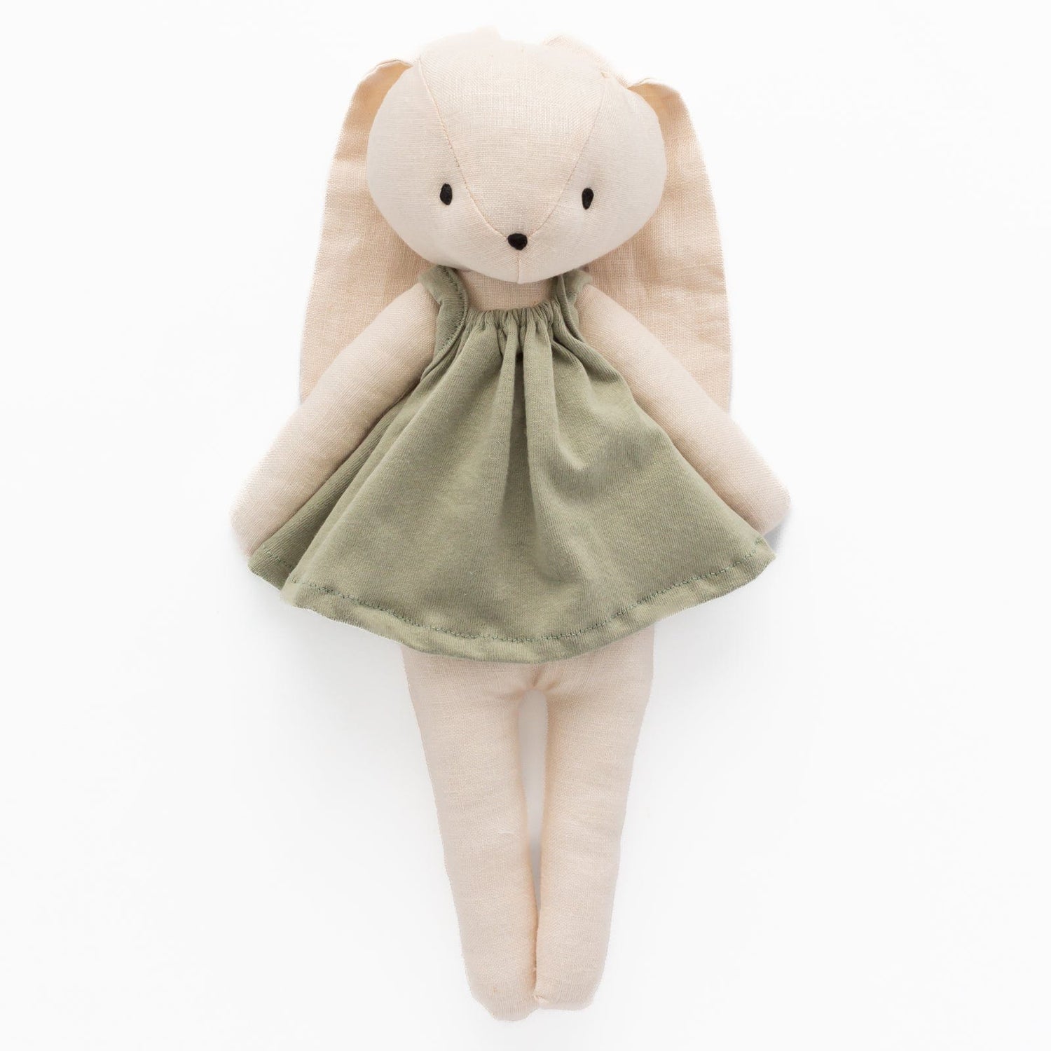 Huggabeau Soft Toys Huggabeau "Lumi" Bunny in Sage Green Dress (Handmade in Canada)