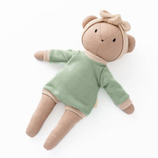 Huggabeau Soft Toys Huggabeau Sandy Bear in Mint Green Bubble Romper (Handmade in Canada) Huggabeau Sandy Bear in Mint Green Bubble Romper