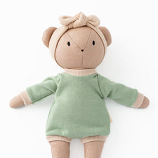 Huggabeau Soft Toys Huggabeau Sandy Bear in Mint Green Bubble Romper (Handmade in Canada) Huggabeau Sandy Bear in Mint Green Bubble Romper