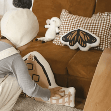 Imani Collective Décor Handmade  Natural Canvas Butterfly Pillow