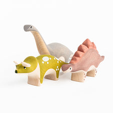 Izvetvey Wooden Toys Stegosaurus Handmade Magnetic Stegosaurus Dinosaur Push Toy