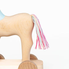 Izvetvey Wooden Toys Handmade Magnetic Unicorn Push Toy (Marshmellow)