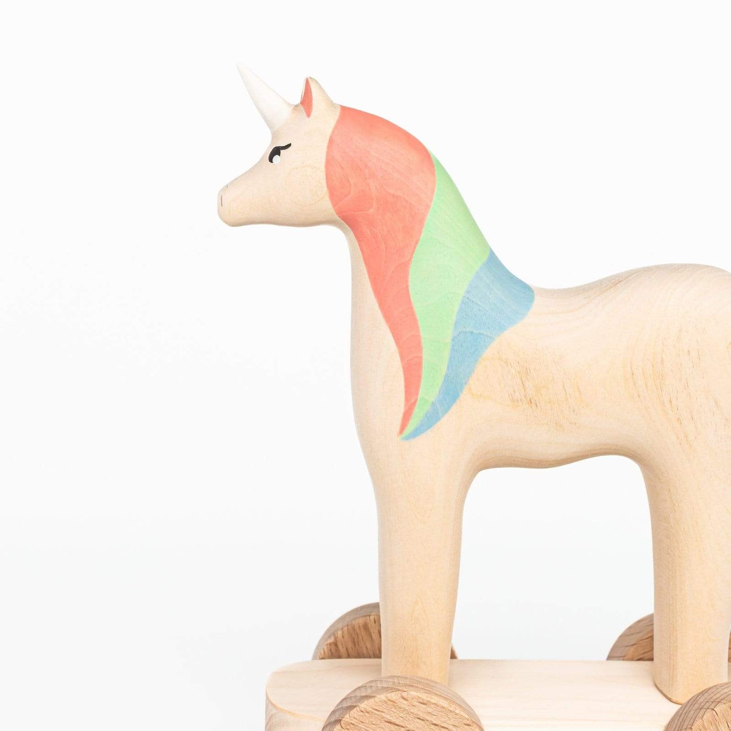 Izvetvey Wooden Toys Handmade Magnetic Unicorn Push Toy (Marshmellow)