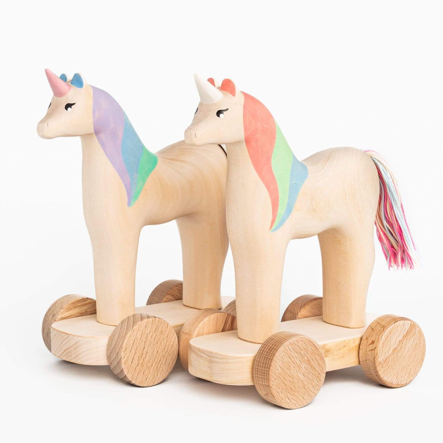 Izvetvey Wooden Toys Handmade Magnetic Unicorn Push Toy (Violet)