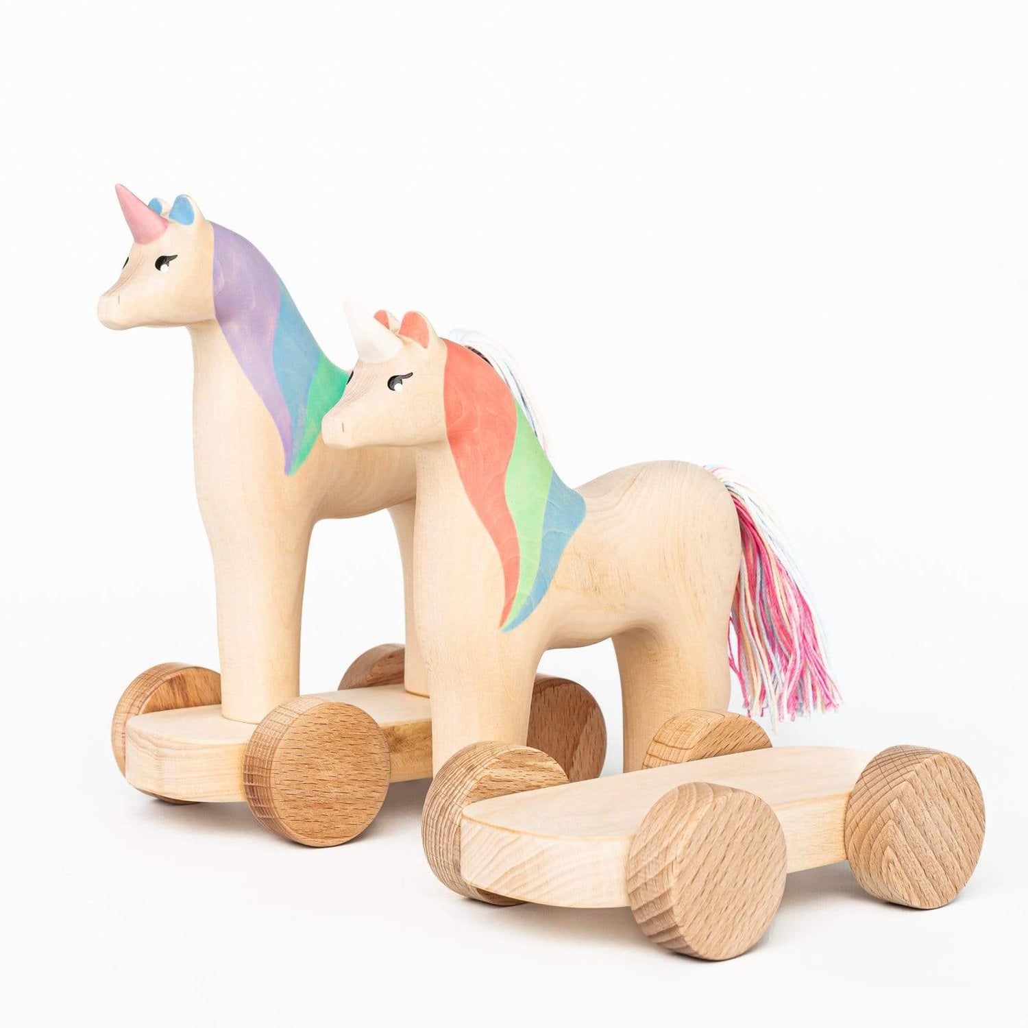 Izvetvey Wooden Toys Handmade Magnetic Unicorn Push Toy (Violet)