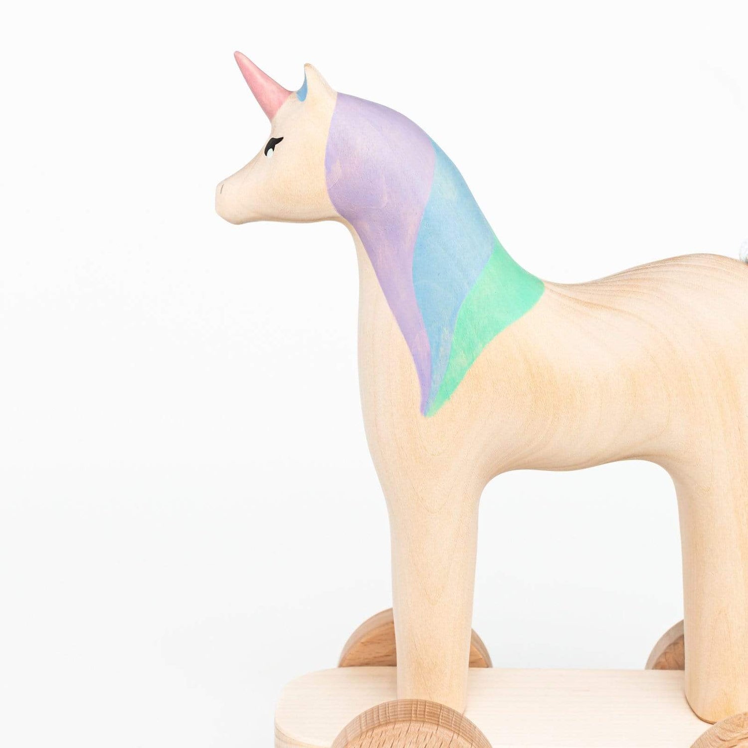 Izvetvey Wooden Toys Handmade Magnetic Unicorn Push Toy (Violet)