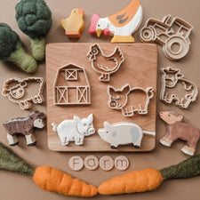 Kinfolk Pantry Sensory Play Mini Farm Animal Set (Biodegradable Play Dough Cutters)