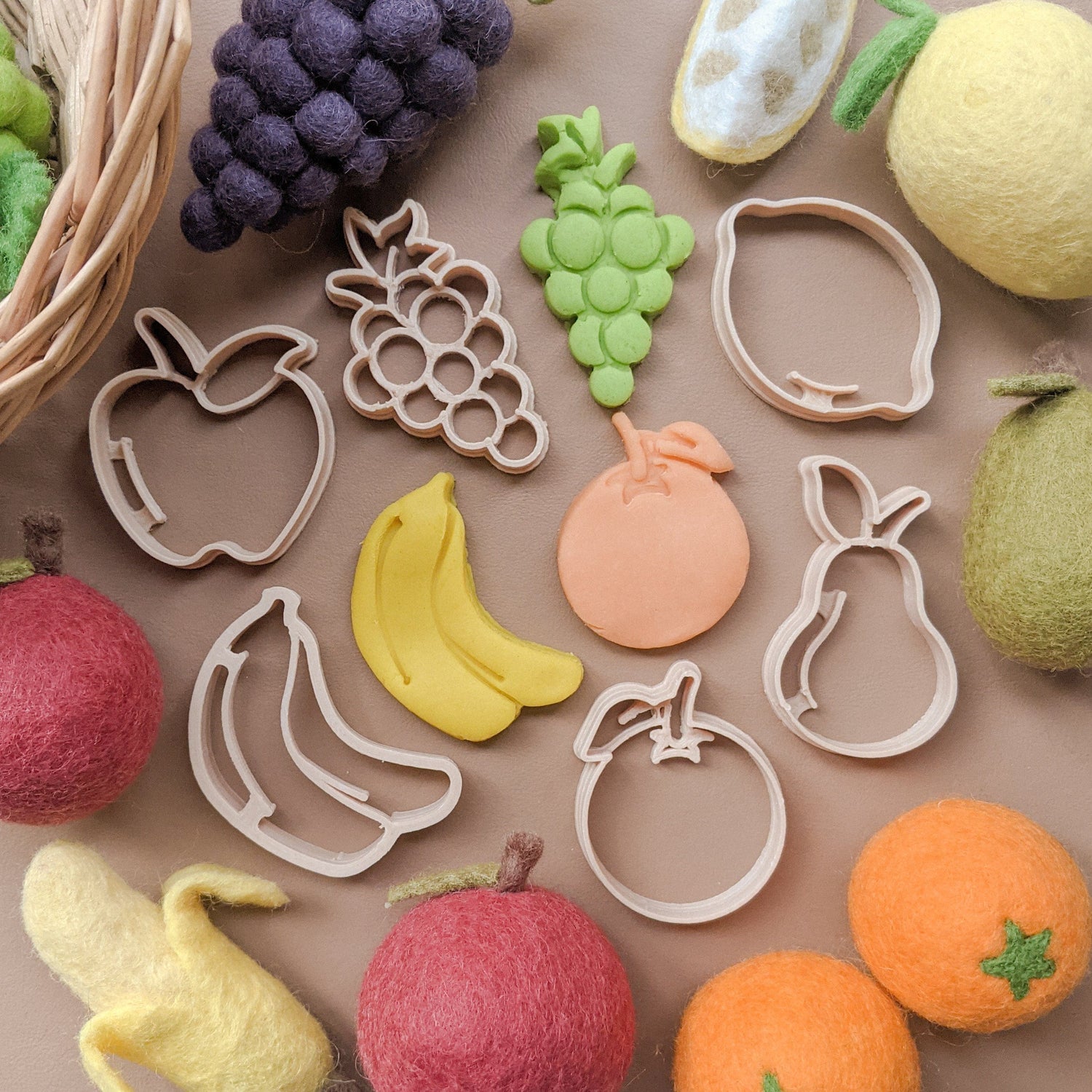 Kinfolk Pantry Sensory Play Mini Fruit Eco Cutter Set (Biodegradable Play Dough Cutters)