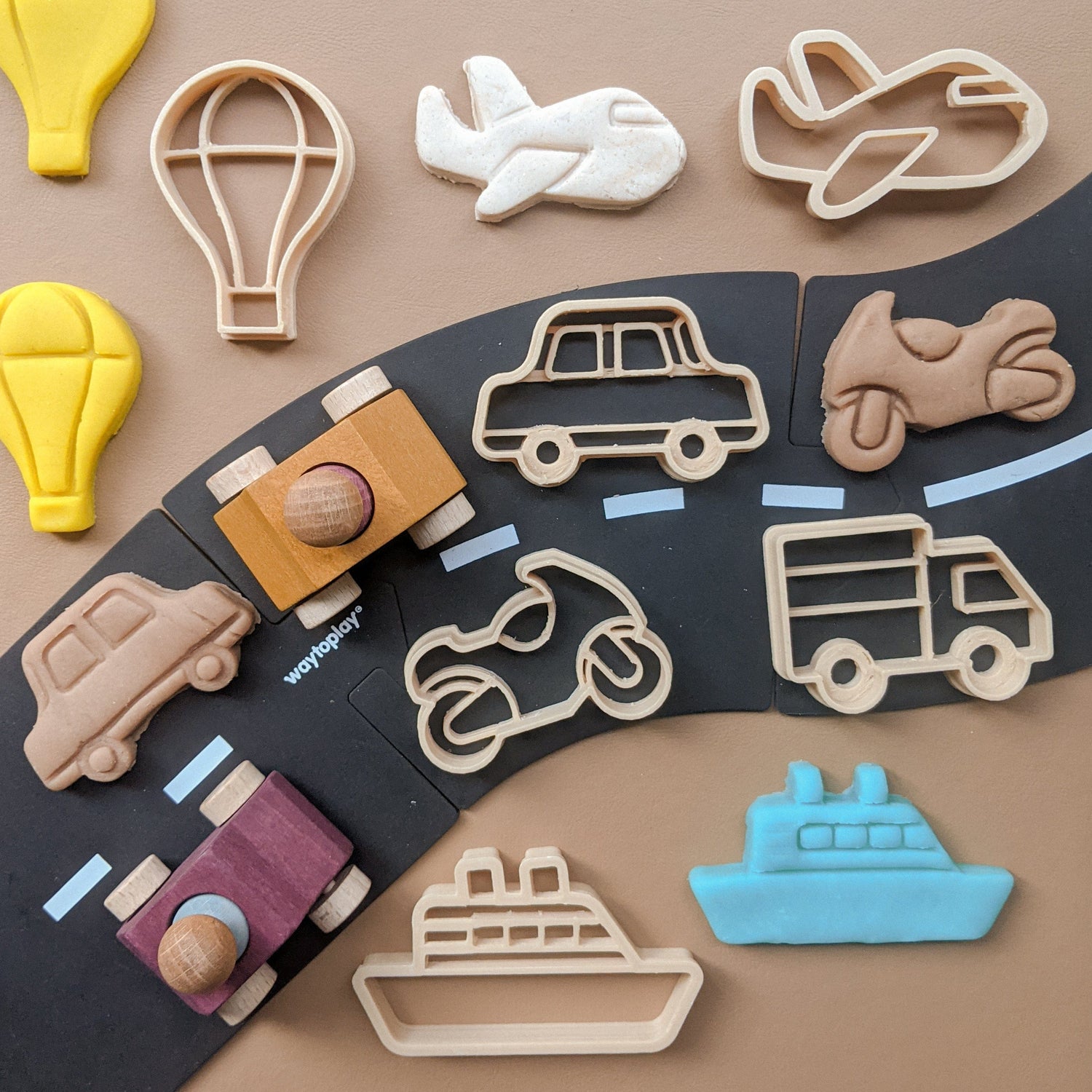 Kinfolk Pantry Sensory Play Mini Transportation Eco Cutter Set (Biodegradable Play Dough Cutters)
