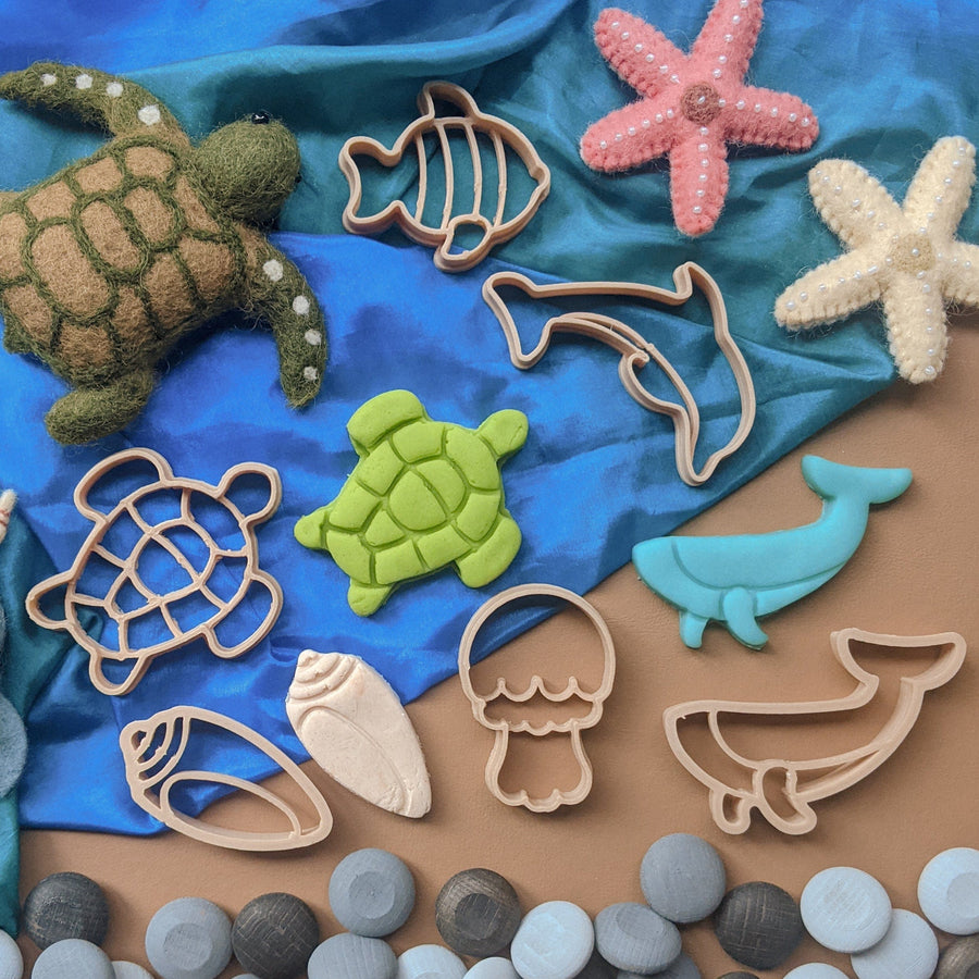 Kinfolk Pantry Sensory Play Mini Under the Sea Eco Cutter Set (Biodegradable Play Dough Cutters)