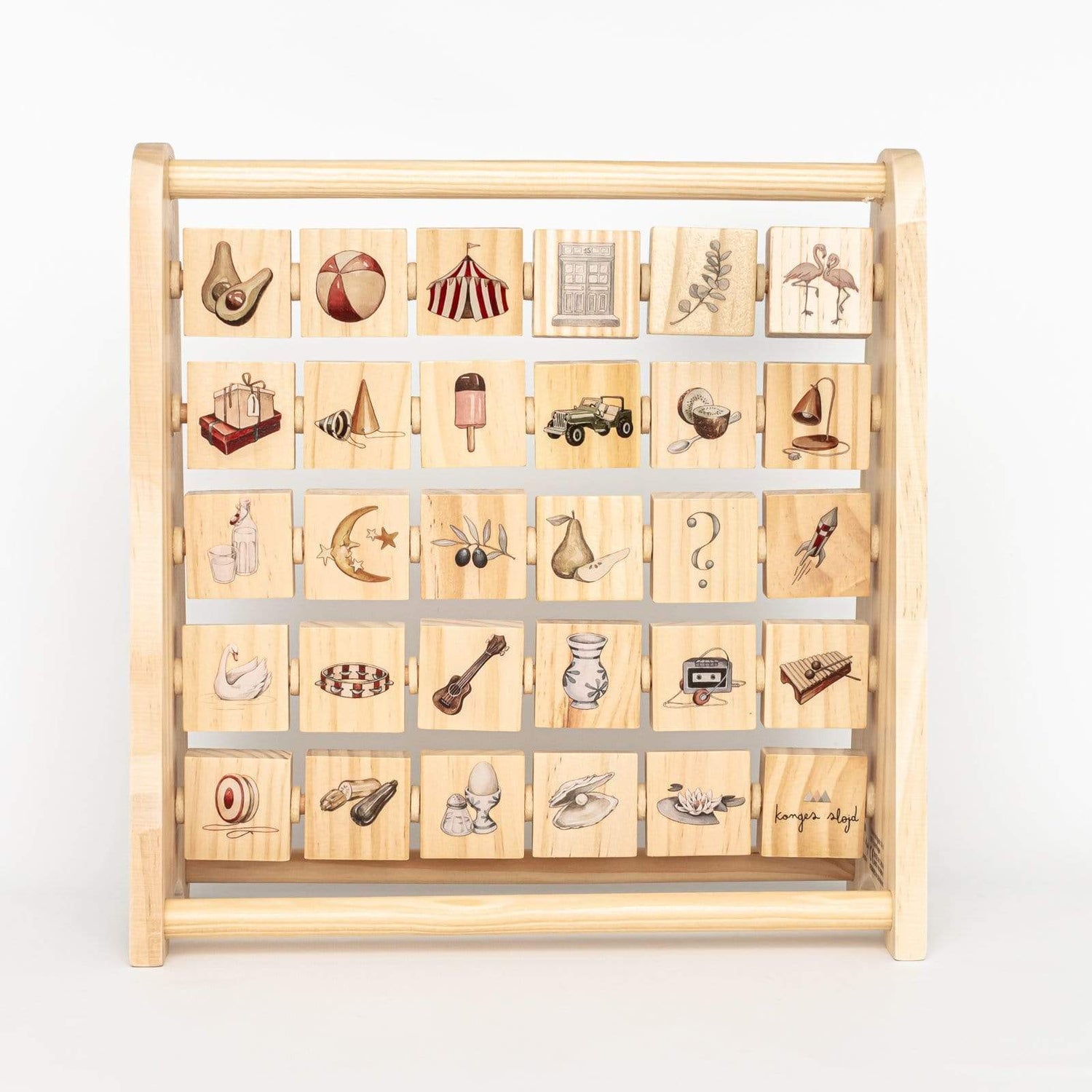 Konges Slojd Educational Alphabet Wooden Block Frame