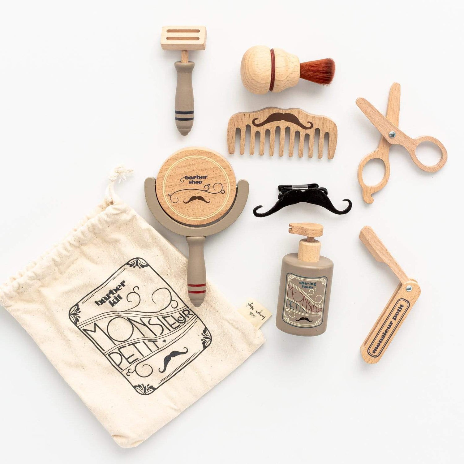 Konges Slojd Pretend Play Wooden Barber Set