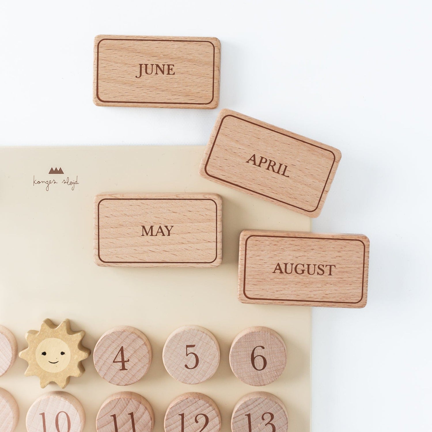 Konges Slojd Pretend Play Wooden Magnetic Calendar Wooden Weather Station | Wooden Weather Board
