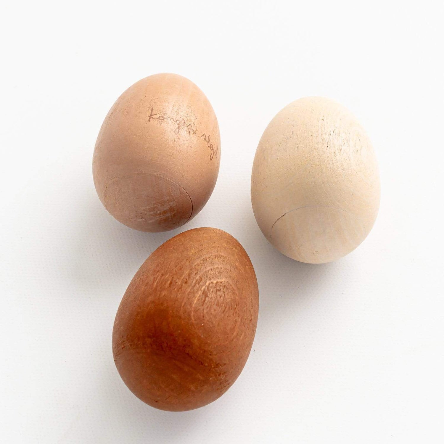 Konges Slojd Rattles Wooden Rattle Eggs (Set of 3)