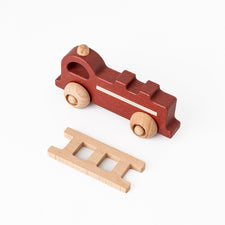 Konges Slojd Pretend Play Wooden Rolling Fire Truck Wooden Toy Fire Truck | Wooden Toy Fire Truck Set