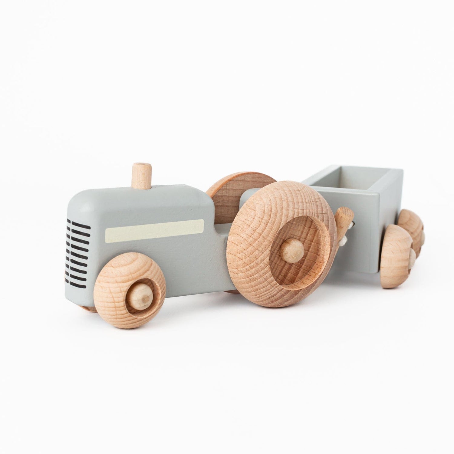 Konges Slojd Pretend Play Wooden Rolling Toy Tractor Wooden Tool Box Set | Wooden Tool Box Kit