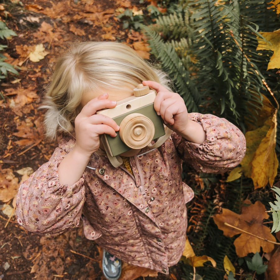Little Rose & Co. Pretend Play Handmade Wooden Toy Camera (Moss Green) Handmade Wooden Toy Camera (Moss Green) | Toys To Inspire | The Playful Peacock