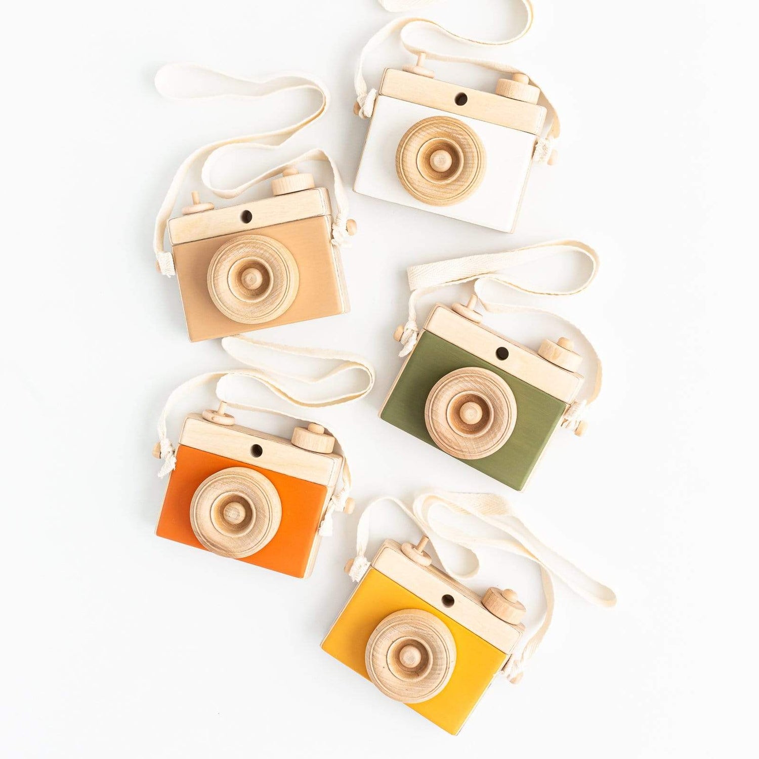 Little Rose & Co. Pretend Play Handmade Wooden Toy Camera (Mustard)