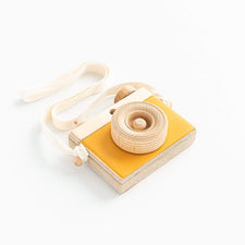 Little Rose & Co. Pretend Play Handmade Wooden Toy Camera (Mustard)