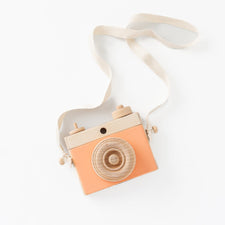 Little Rose & Co. Pretend Play Handmade Wooden Toy Camera (Peach)