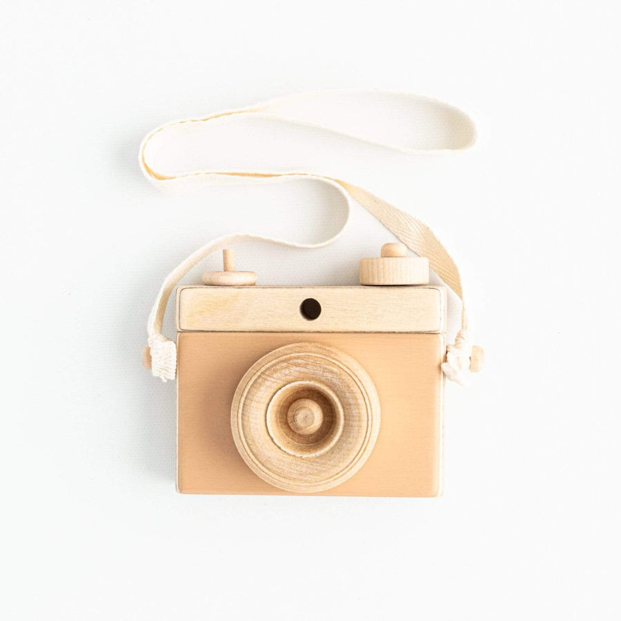 Little Rose & Co. Pretend Play Handmade Wooden Toy Camera (Tan)