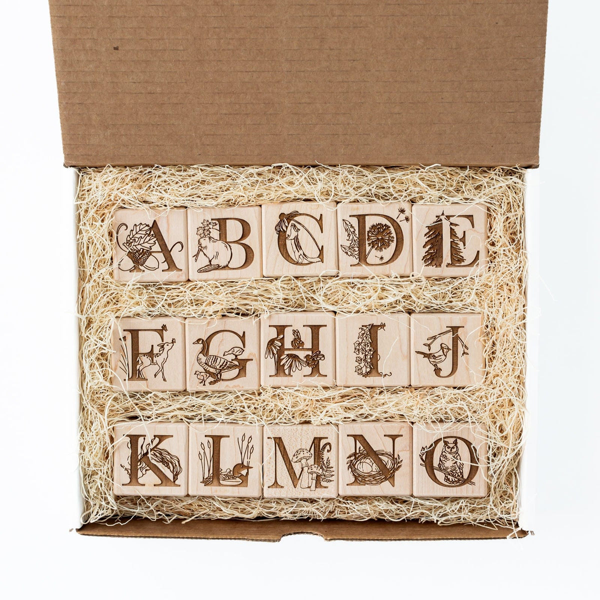 Nature Collection Alphabet Blocks (Set of 15) - Handmade in Canada ...