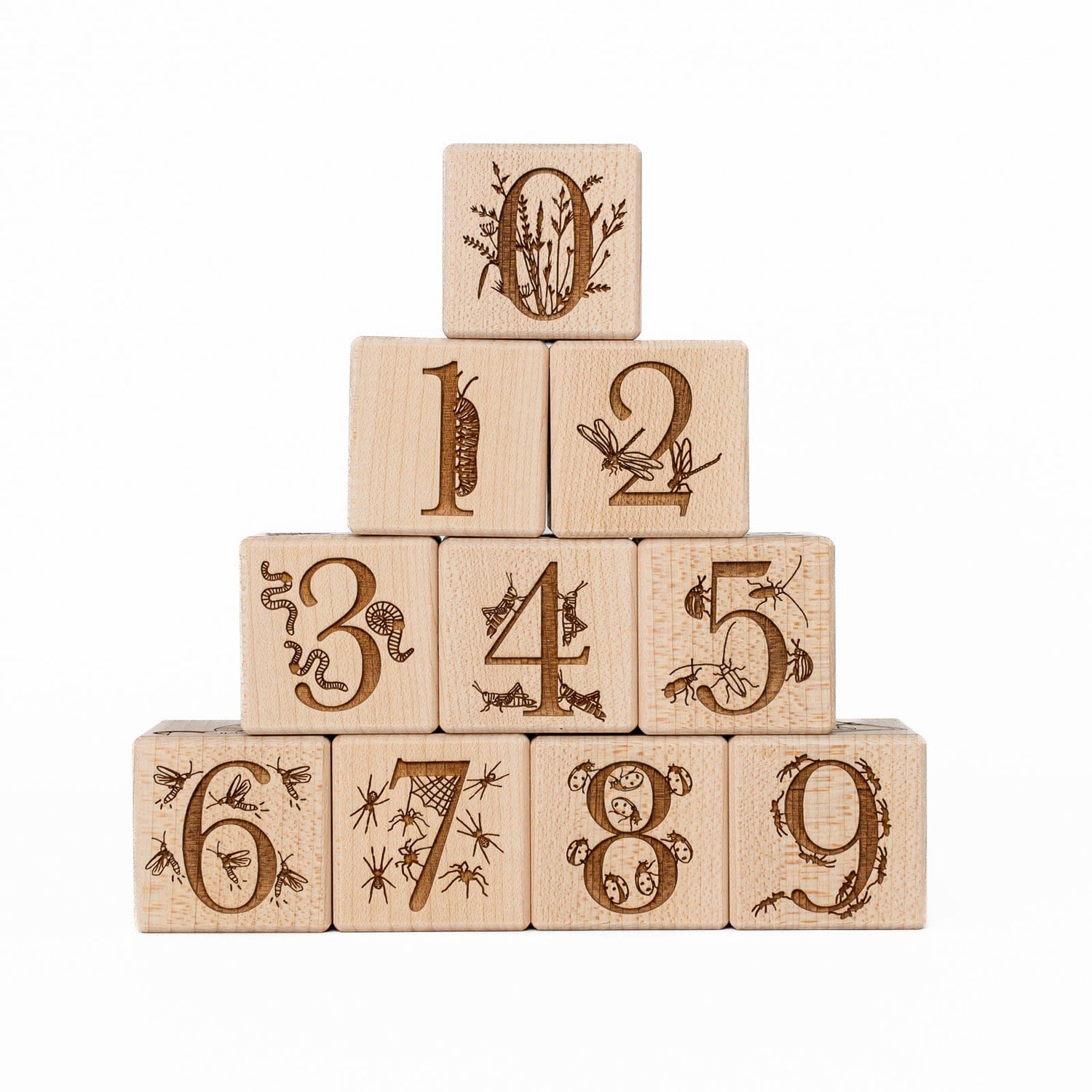 Maker Mind Toys Building & Stacking Nature Collection Alphabet Blocks (Set of 15) - Handmade in Canada