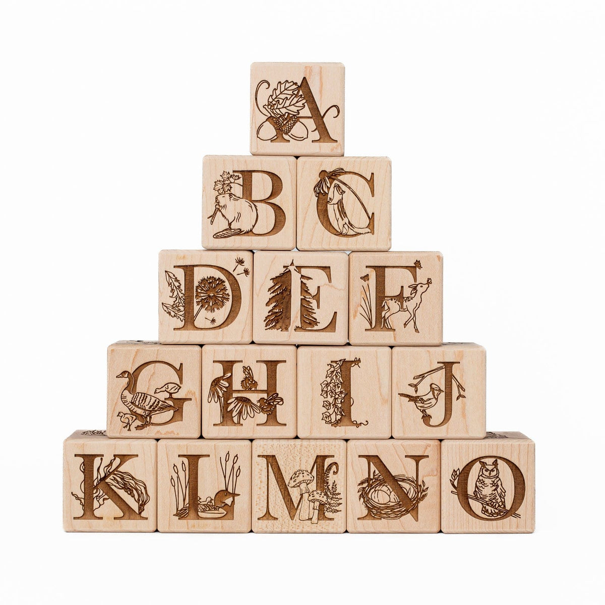 Nature Collection Alphabet Blocks (Set of 15) - Handmade in Canada ...