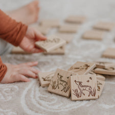 Maker Mind Toys Building & Stacking Wooden Nature-Themed Matching Memory Game (24 Tiles) - Handmade in Canada