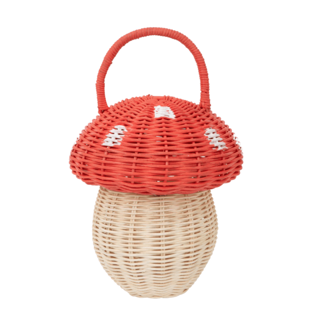 Meri Meri Dress Up Play & Accessories Mushroom Rattan Basket