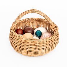 Moon Picnic Pretend Play Wooden Birds Eggs with Basket