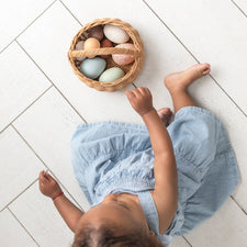 Moon Picnic Pretend Play Wooden Eggs with Basket