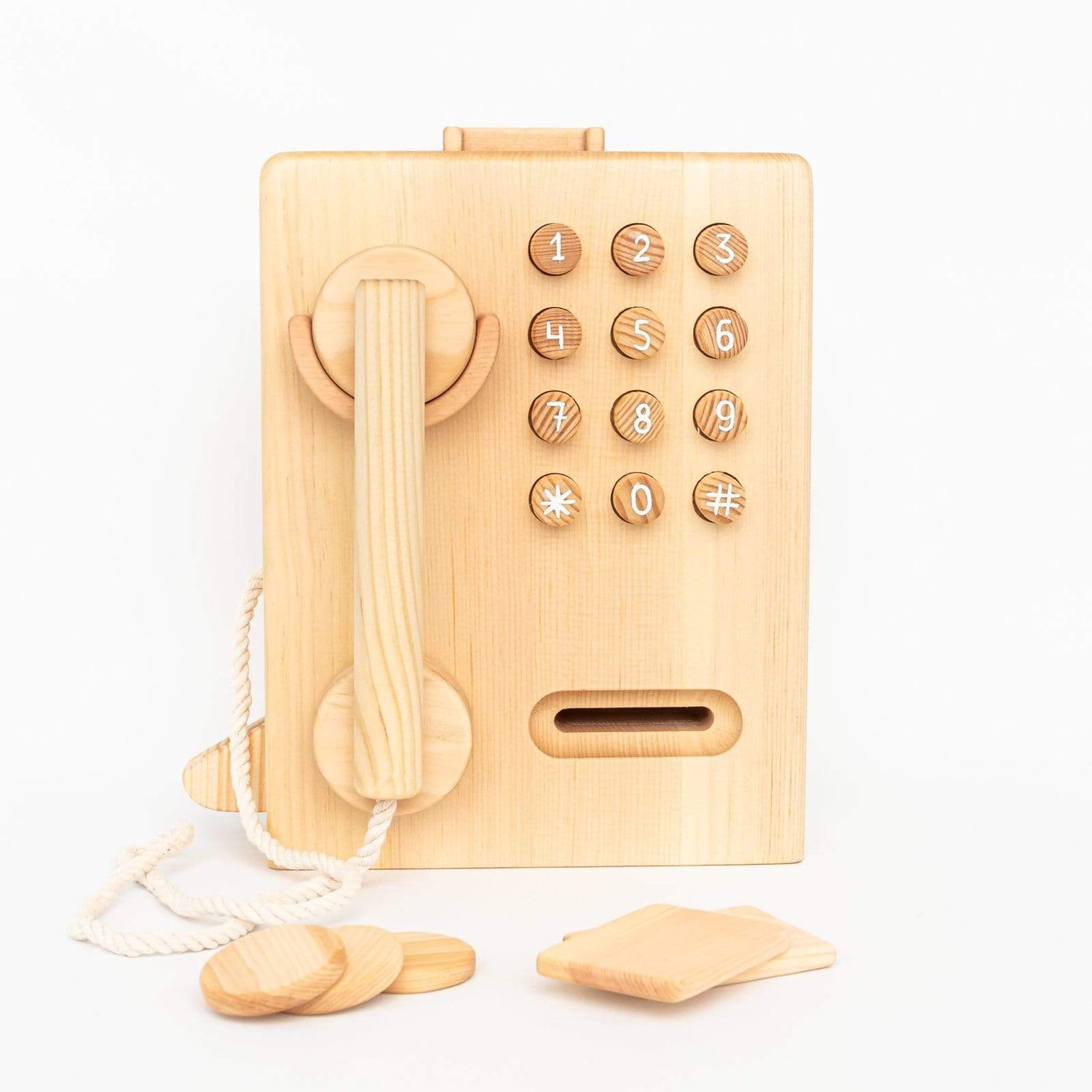 Nashe Derevce Pretend Play Handmade Wooden Pay Phone (NEW Version)